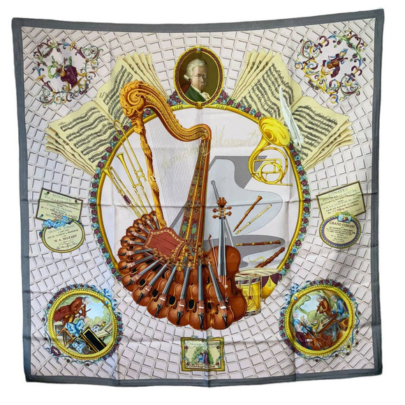 HERMES Hermès Silk Scarf  Hommage a Mozart Hermes Silk Scarf - Picture 8 of 16
